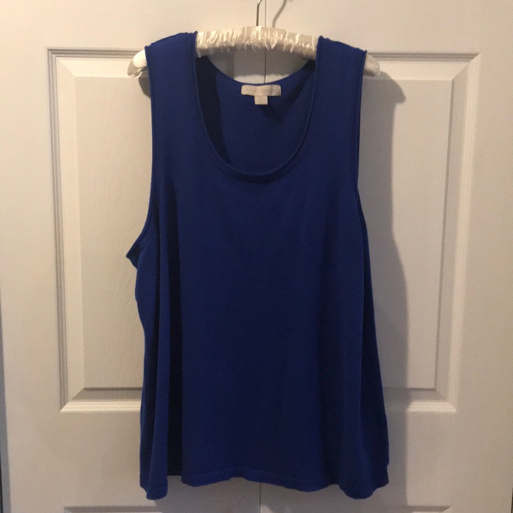Laura Ashley Colbalt Blue Knit Tank Top, 2x